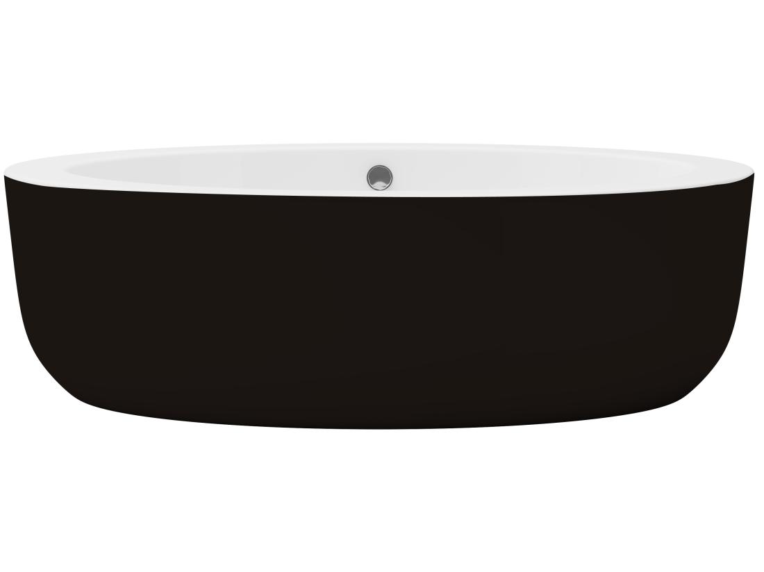 Vente Unique Baignoire îlot Ovale - 251 L - 185 X 90 X 58 Cm - Noire - Acrylique - MARMATI