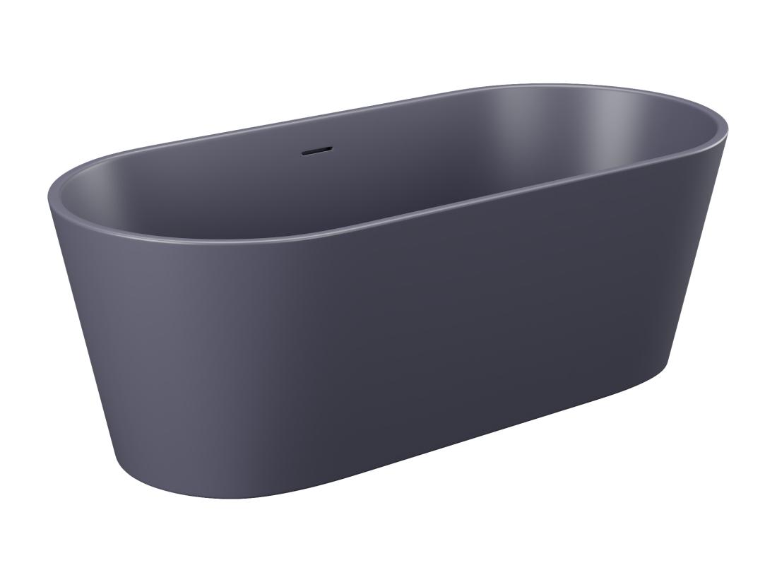 Vente Unique Baignoire îlot Ovale - 255L - 159 X 74 X 56 Cm - Bleu Mat - Acrylique - LUZECA