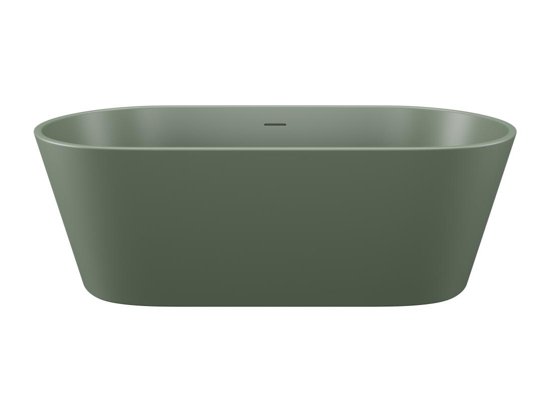 Vente Unique Baignoire îlot Ovale - 255L - 159 X 74 X 56 Cm - Kaki Mat - Acrylique - LUZECA