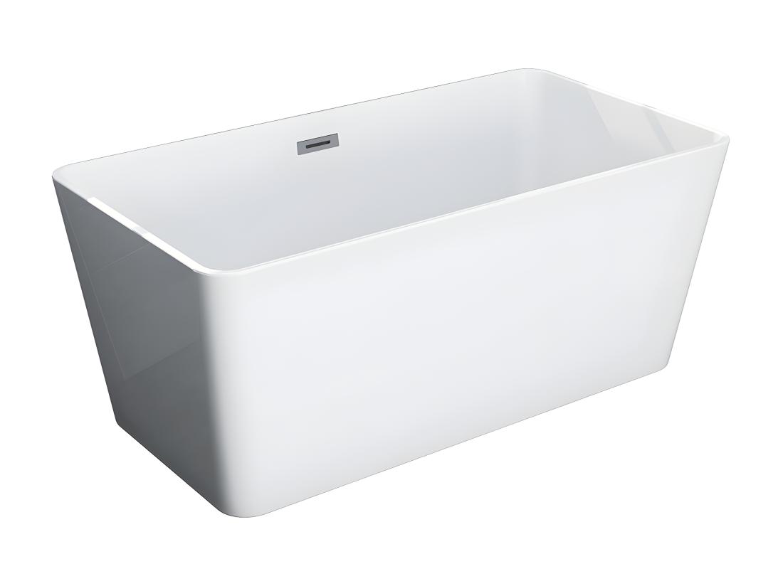 Vente Unique Baignoire îlot Rectangulaire - 197 L - 130 X 70 X 55 Cm - Blanche - Acrylique - SPICARA