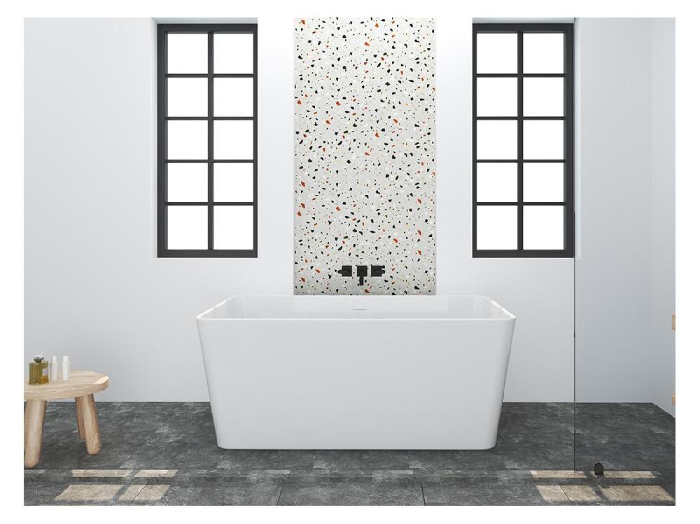 vente unique Baignoire îlot rectangulaire - 197 L - 130 x 70 x 55 cm - Blanche - Acrylique - SPICARA