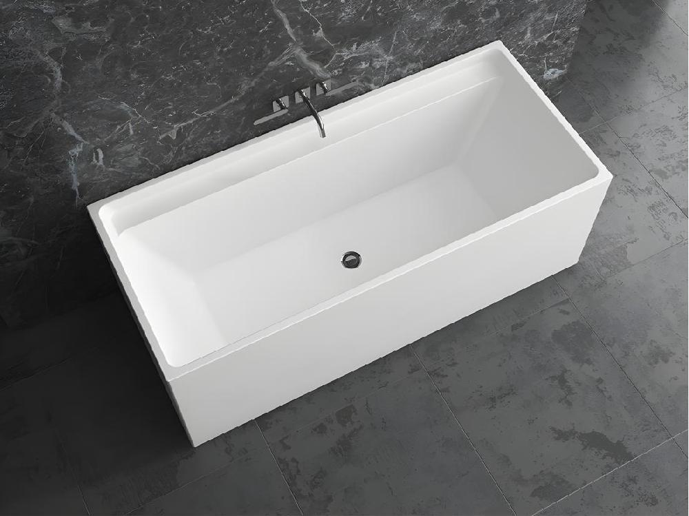 Vente Unique Baignoire îlot Rectangulaire - 232 L - 150 X 75 X 60 Cm - Blanche - Acrylique - ASPIUS