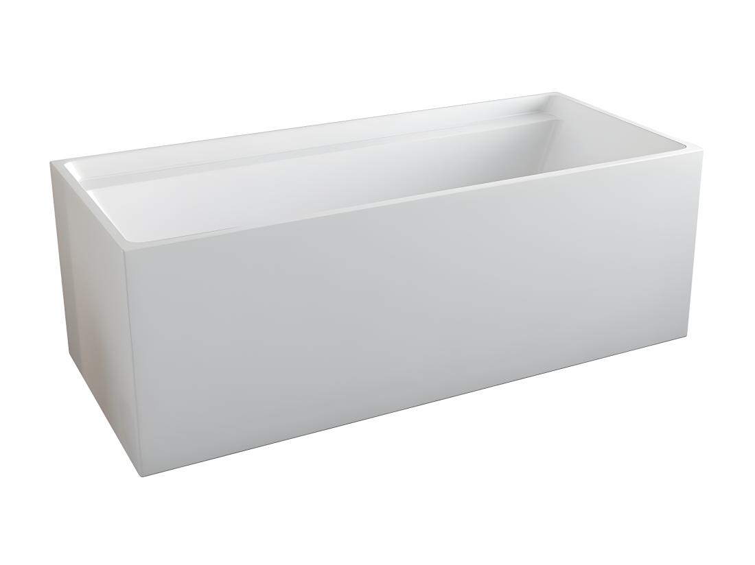 Vente Unique Baignoire îlot Rectangulaire - 232 L - 150 X 75 X 60 Cm - Blanche - Acrylique - ASPIUS