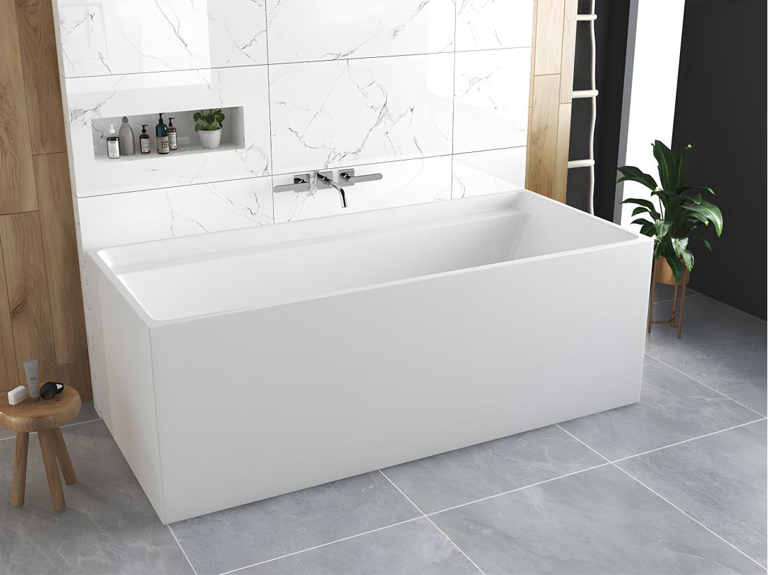 Vente Unique Baignoire îlot Rectangulaire - 280 L - 170 X 75 X 60 Cm - Blanche - Acrylique - ASPIUS