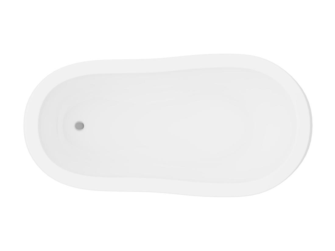 Vente Unique Baignoire îlot Rétro Avec Pieds De Lion Argentés - 200 L - 145 X 74 X 77 Cm - Blanche - NISOS II