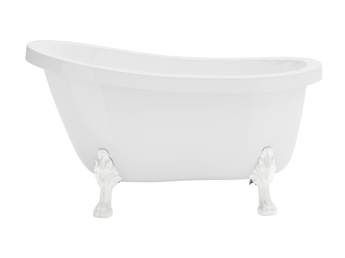 Vente Unique Baignoire îlot Rétro Avec Pieds De Lion Blancs - 200 L - 145 X 74 X 77 Cm - Blanche - NISOS II