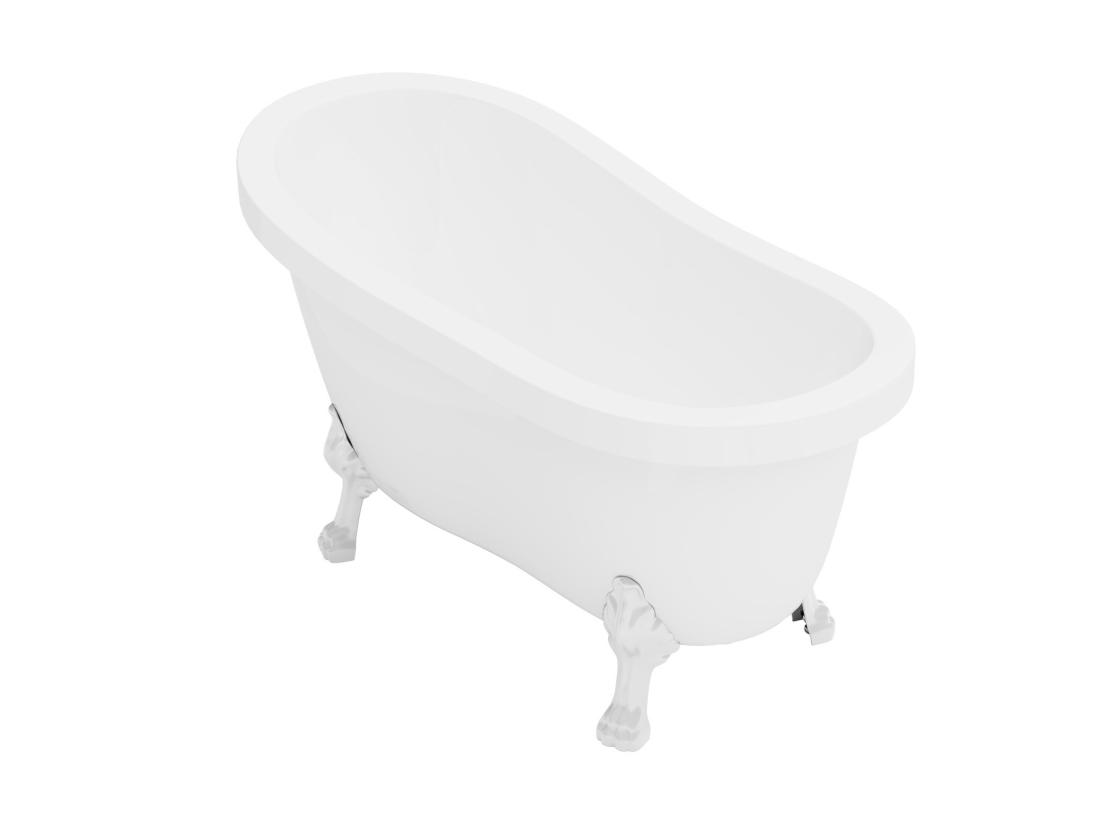 Vente Unique Baignoire îlot Rétro Avec Pieds De Lion Blancs - 200 L - 145 X 74 X 77 Cm - Blanche - NISOS II