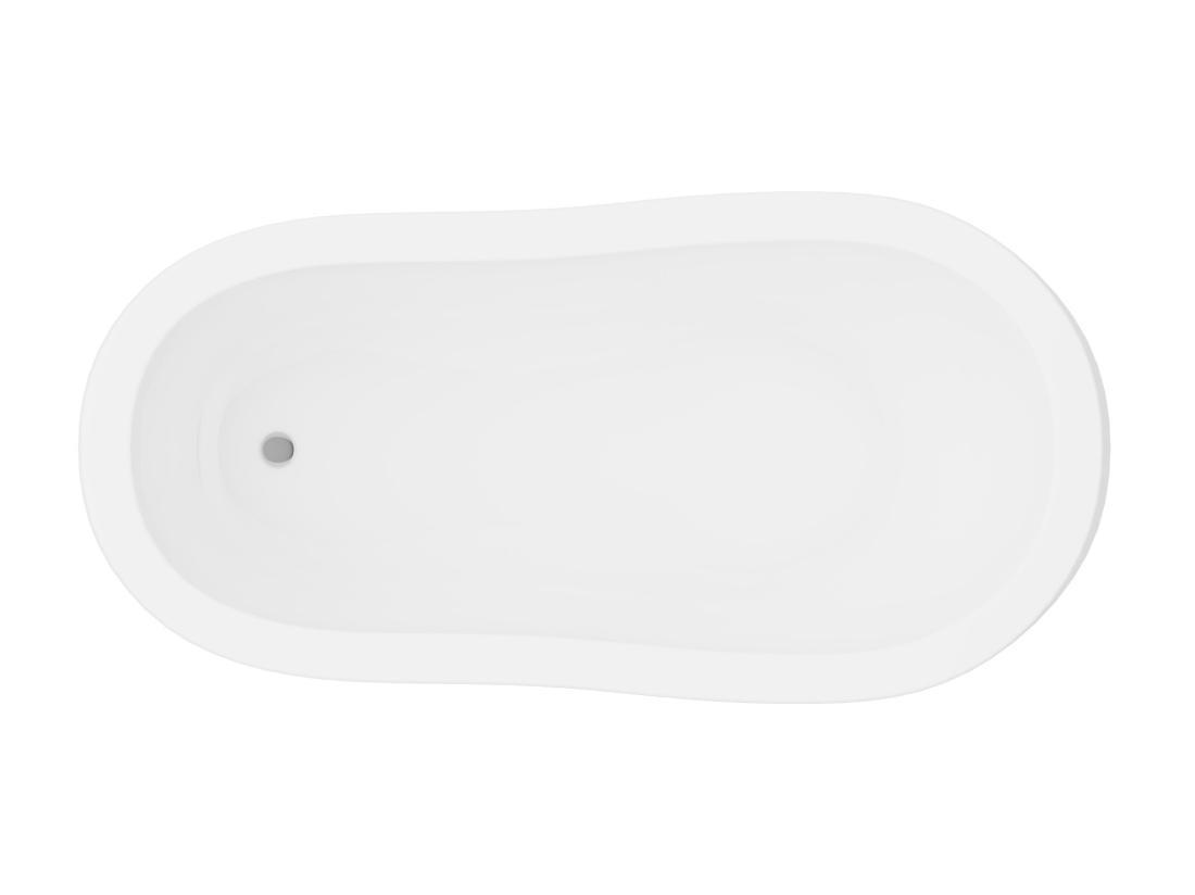 Vente Unique Baignoire îlot Rétro Avec Pieds De Lion Dorés - 200 L - 145 X 74 X 77 Cm - Blanche - NISOS II
