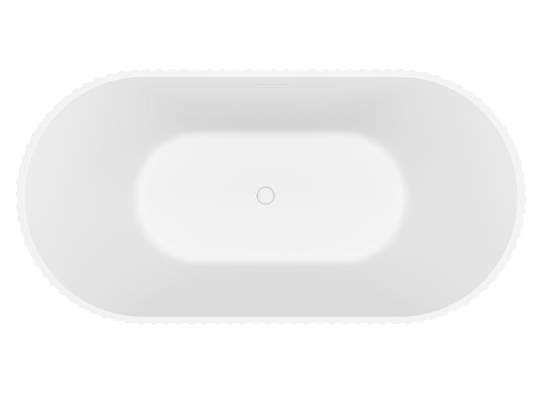 Vente Unique Baignoire îlot Striée En Acrylique - Blanc Mat - 220L - 150 X 75 X 58 Cm - ALIENA