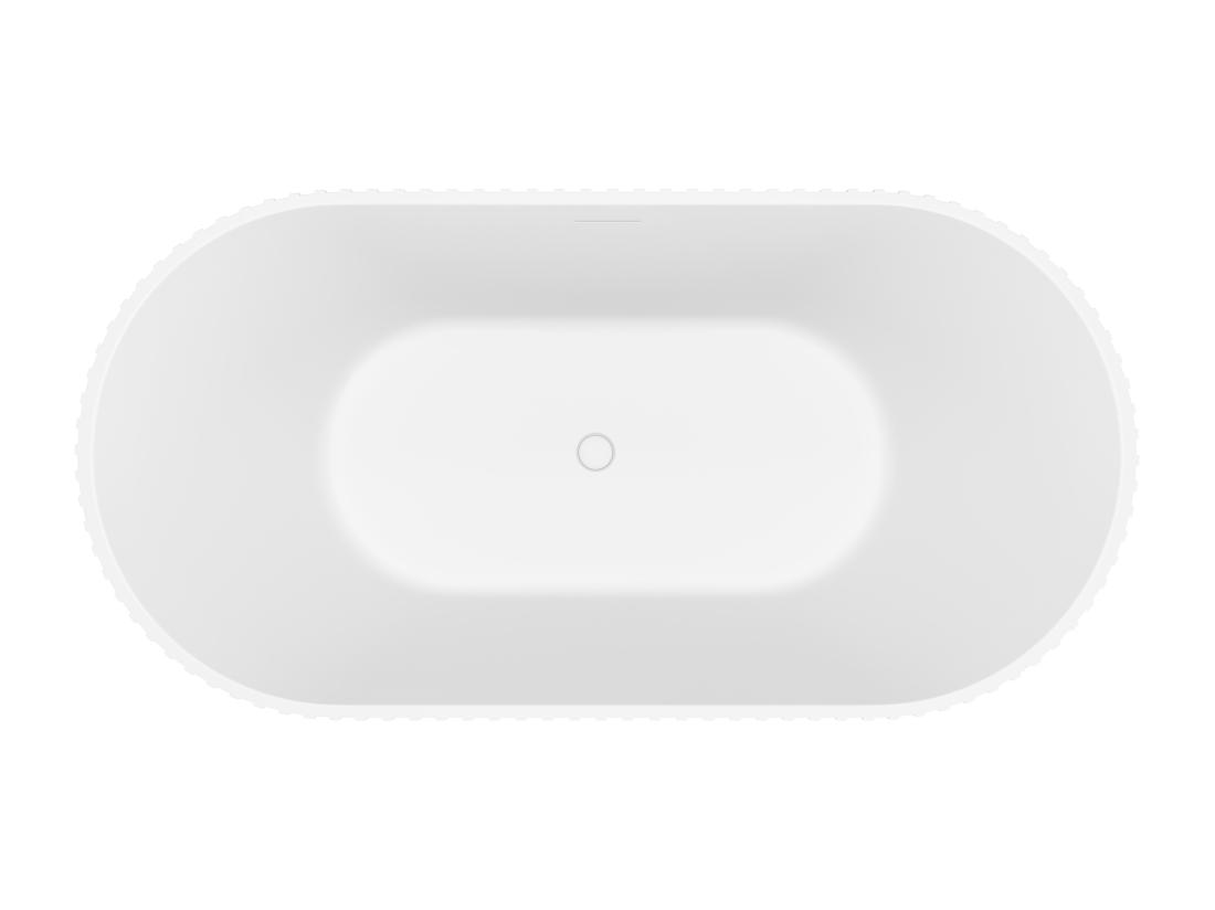 Vente Unique Baignoire îlot Striée En Acrylique - Blanc Mat - 230L - 170 X 80 X 58 Cm - ALIENA