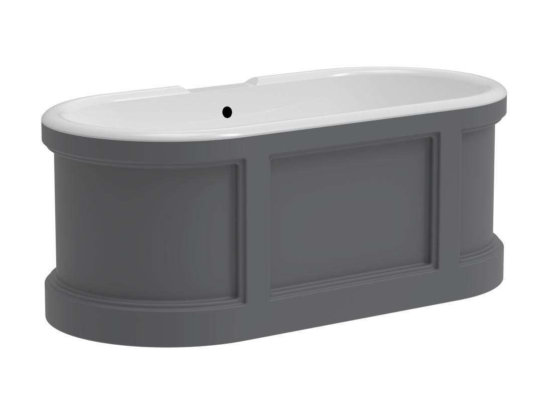 Vente Unique Baignoire îlot Style Campagne Chic - Gris Mat - 161L - 152 X 74 X 60 Cm - CAVASO