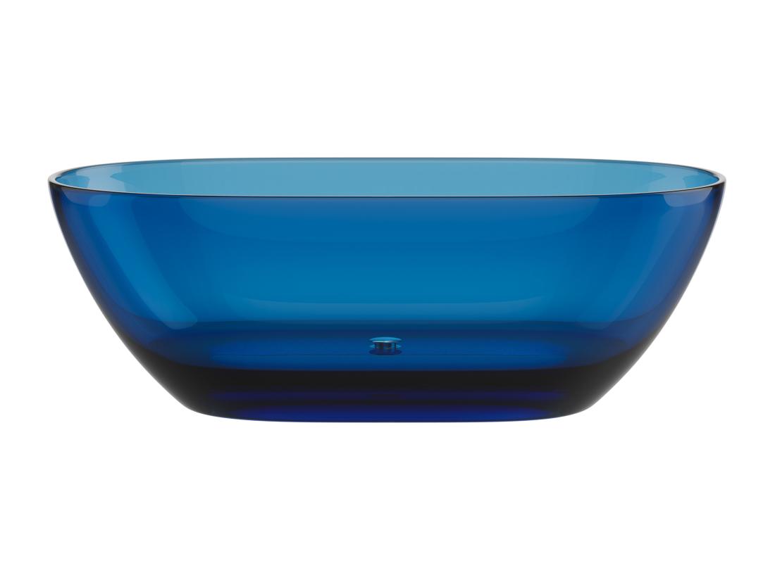 Vente Unique Baignoire îlot Translucide - 292L - 160 X 72 X 56 Cm - Bleu - Résine - SPAVO