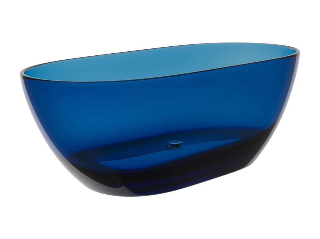 Vente Unique Baignoire îlot Translucide - 292L - 160 X 72 X 56 Cm - Bleu - Résine - SPAVO