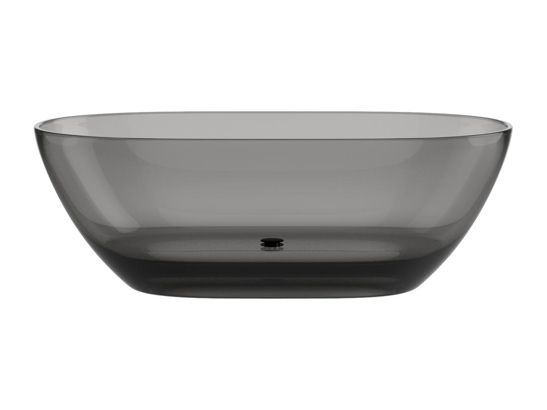 Vente Unique Baignoire îlot Translucide - 292L - 160 X 72 X 56 Cm - Gris - Résine - SPAVO
