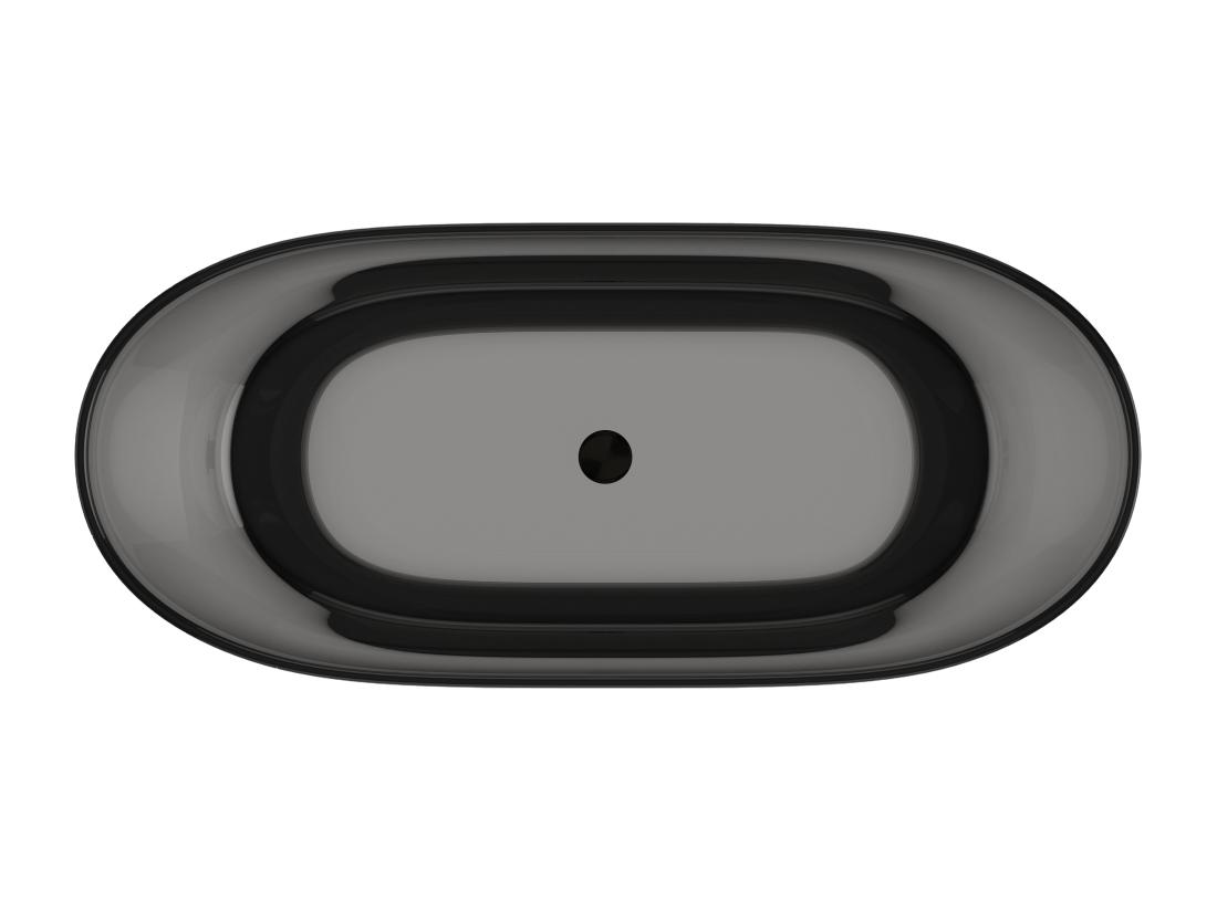 Vente Unique Baignoire îlot Translucide - 292L - 160 X 72 X 56 Cm - Gris - Résine - SPAVO