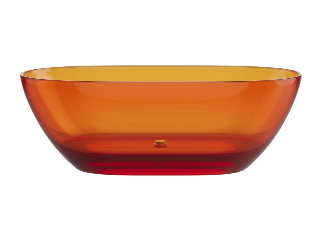 Vente Unique Baignoire îlot Translucide - 292L - 160 X 72 X 56 Cm - Orange - Résine - SPAVO