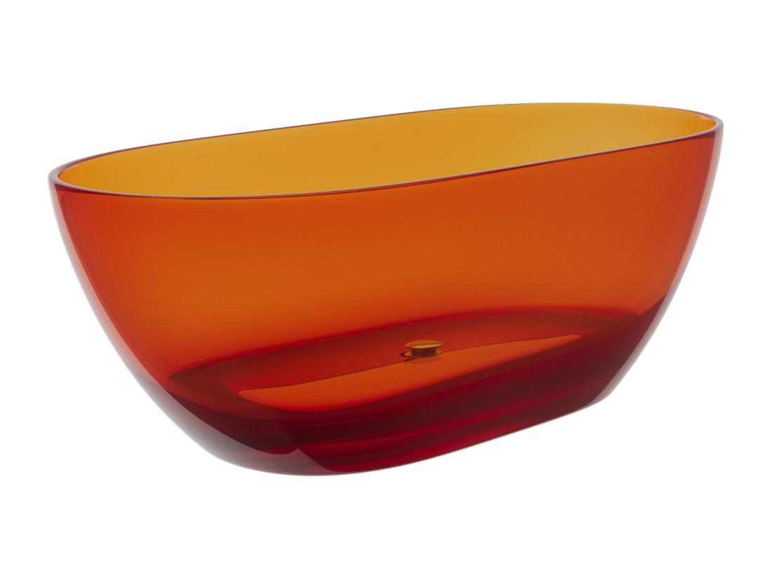 Vente Unique Baignoire îlot Translucide - 292L - 160 X 72 X 56 Cm - Orange - Résine - SPAVO