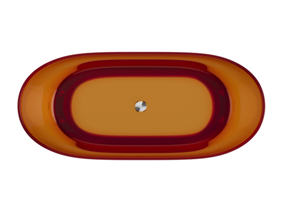 Vente Unique Baignoire îlot Translucide - 292L - 160 X 72 X 56 Cm - Orange - Résine - SPAVO