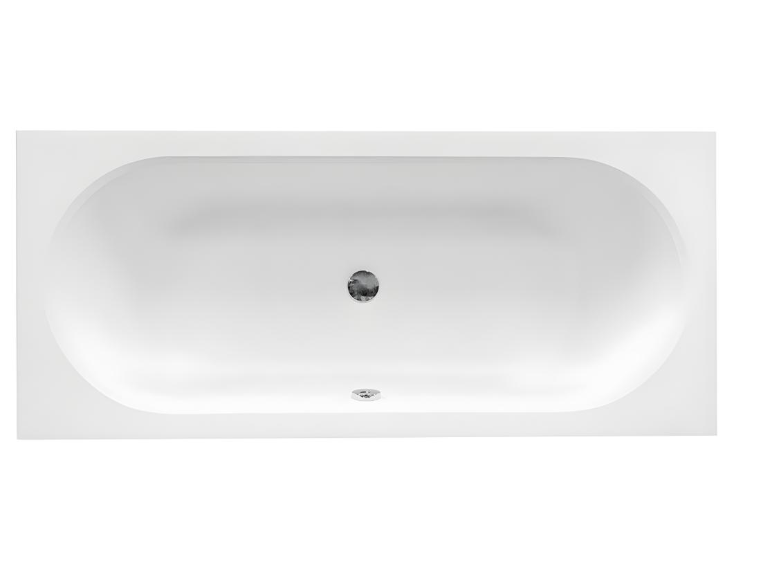 Vente Unique Baignoire Rectangulaire Blanche à Encastrer + Repose Tête - 150 X 75 Cm - VITAE SLIM