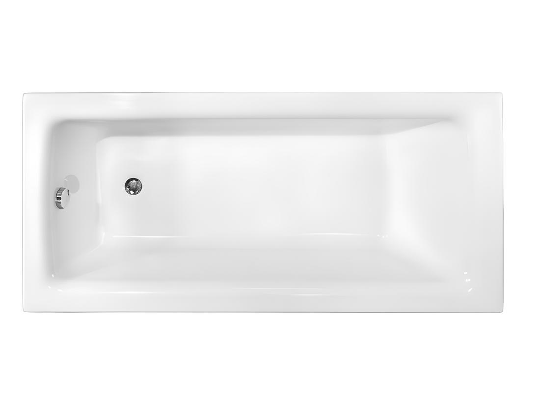 vente unique Baignoire rectangulaire blanche à encastrer + repose tête - 150 x 70 cm - TALIA SLIM