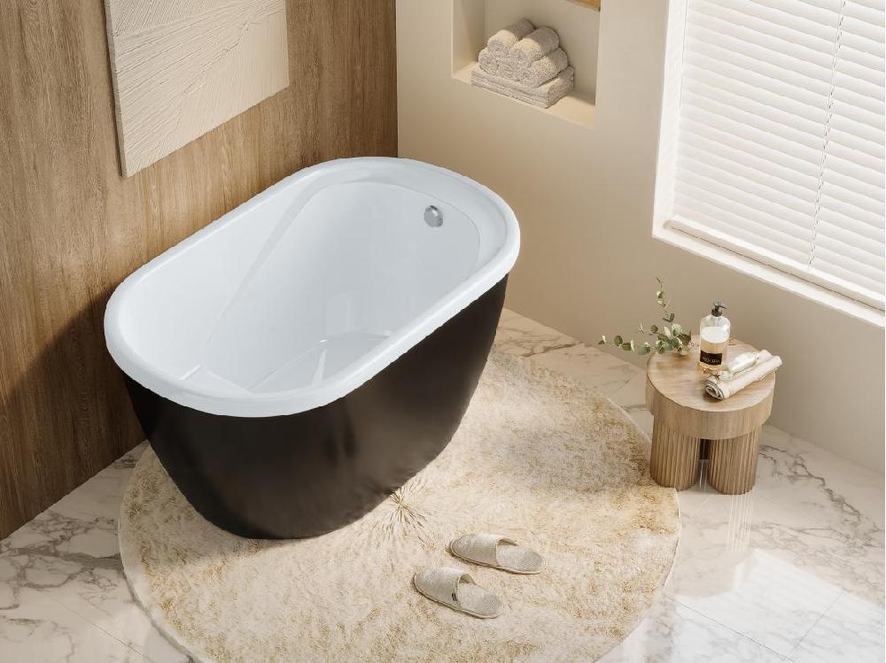 Vente Unique Baignoire Sabot - 165 L - 120 X 75 X 65 Cm - Noire - PICCOLA