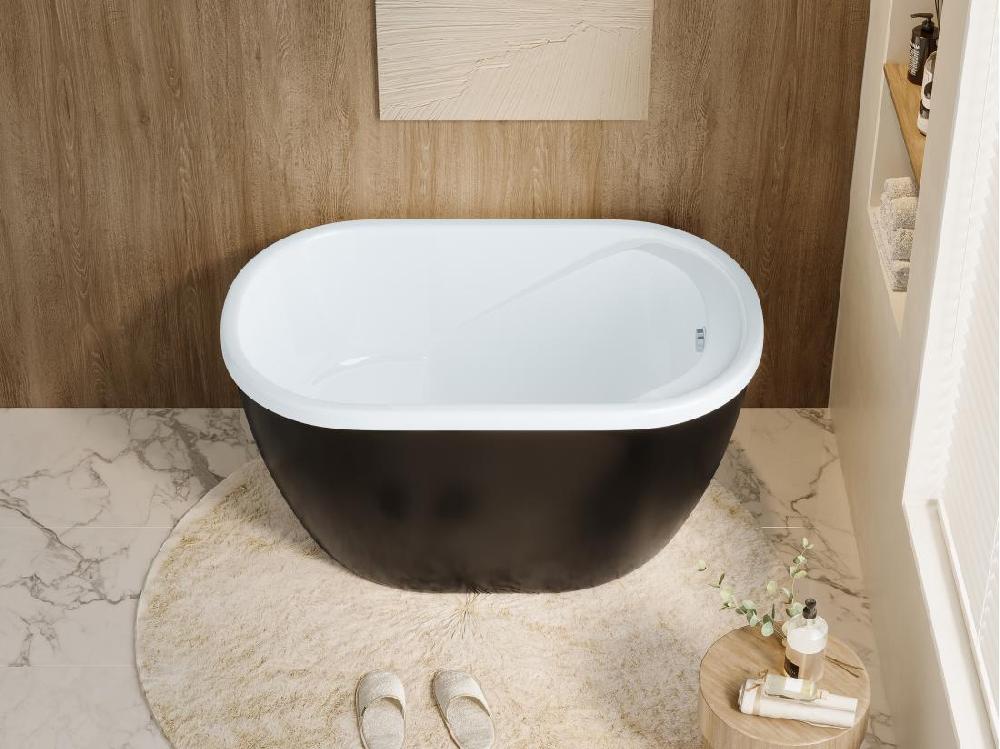 Vente Unique Baignoire Sabot - 165 L - 120 X 75 X 65 Cm - Noire - PICCOLA