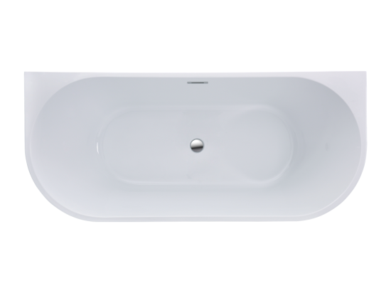Vente Unique Baignoire Semi îlot - 245L - 170 X 75 X 58 Cm - Blanche - Acrylique - DIVINA