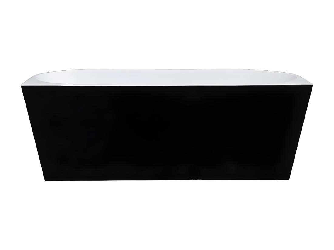 Vente Unique Baignoire Semi îlot - 245L - 170 X 75 X 58 Cm - Noir Brillant - Acrylique - DIVINA