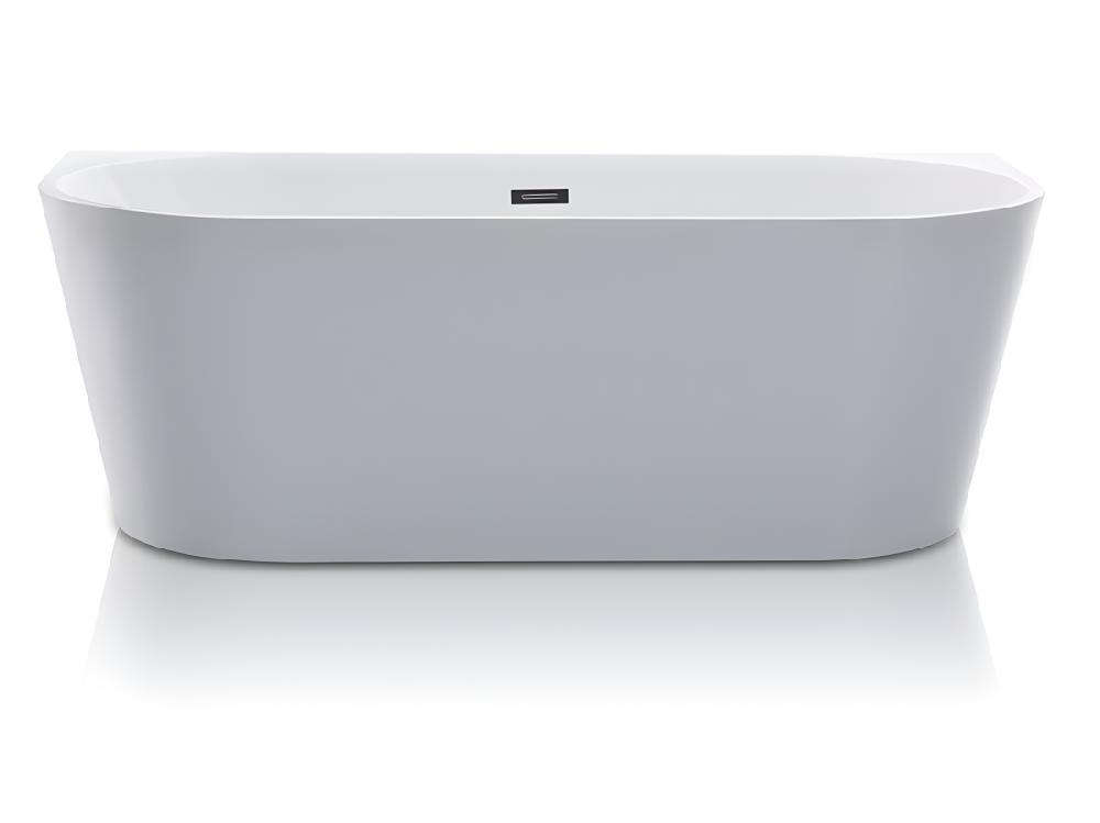 Vente Unique Baignoire Semi îlot - 255L - 180 X 75 X 58 Cm - Blanche - Acrylique - DIVINA