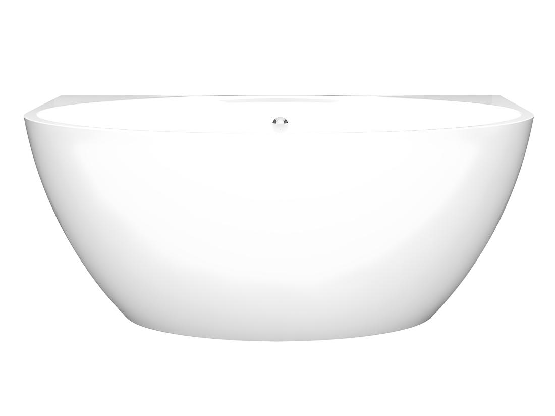 Vente Unique Baignoire Semi-îlot Ovale - 197 L - 151 X 94 X 60 Cm - Blanche - Acrylique - PAGRUS
