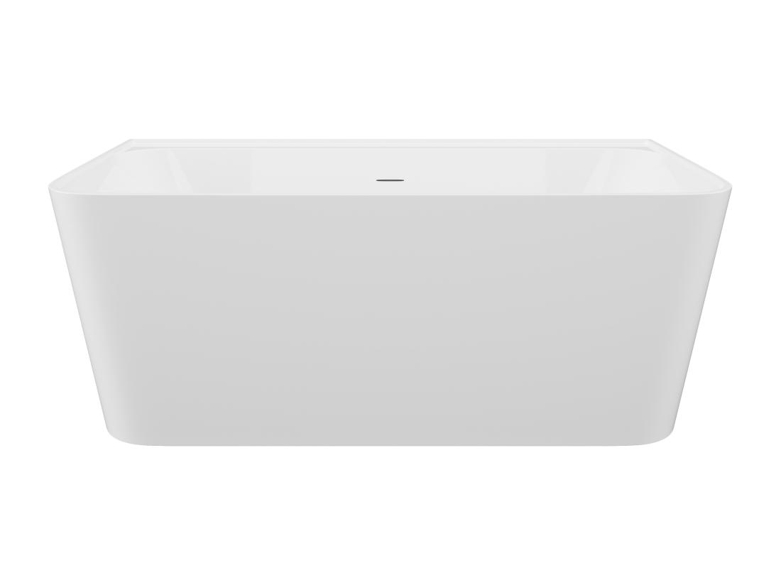 Vente Unique Baignoire Semi-îlot Rectangulaire - 216L - 150 X 75 X 60 Cm - Blanc Brillant - Acrylique - ATESA