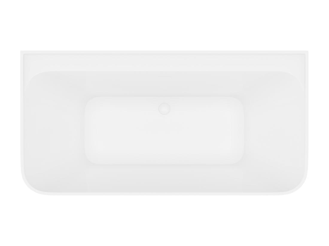 Vente Unique Baignoire Semi-îlot Rectangulaire - 216L - 150 X 75 X 60 Cm - Blanc Brillant - Acrylique - ATESA