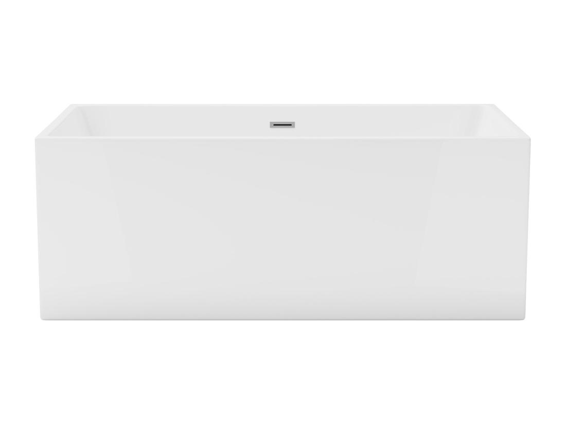 Vente Unique Baignoire Semi-îlot Rectangulaire - 250 L - 150 X 75 X 58 Cm - Blanche - Acrylique - PIKAIA