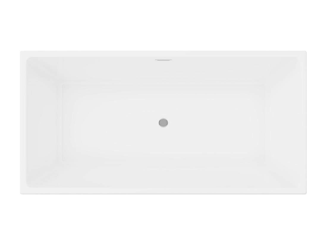 Vente Unique Baignoire Semi-îlot Rectangulaire - 250 L - 150 X 75 X 58 Cm - Blanche - Acrylique - PIKAIA