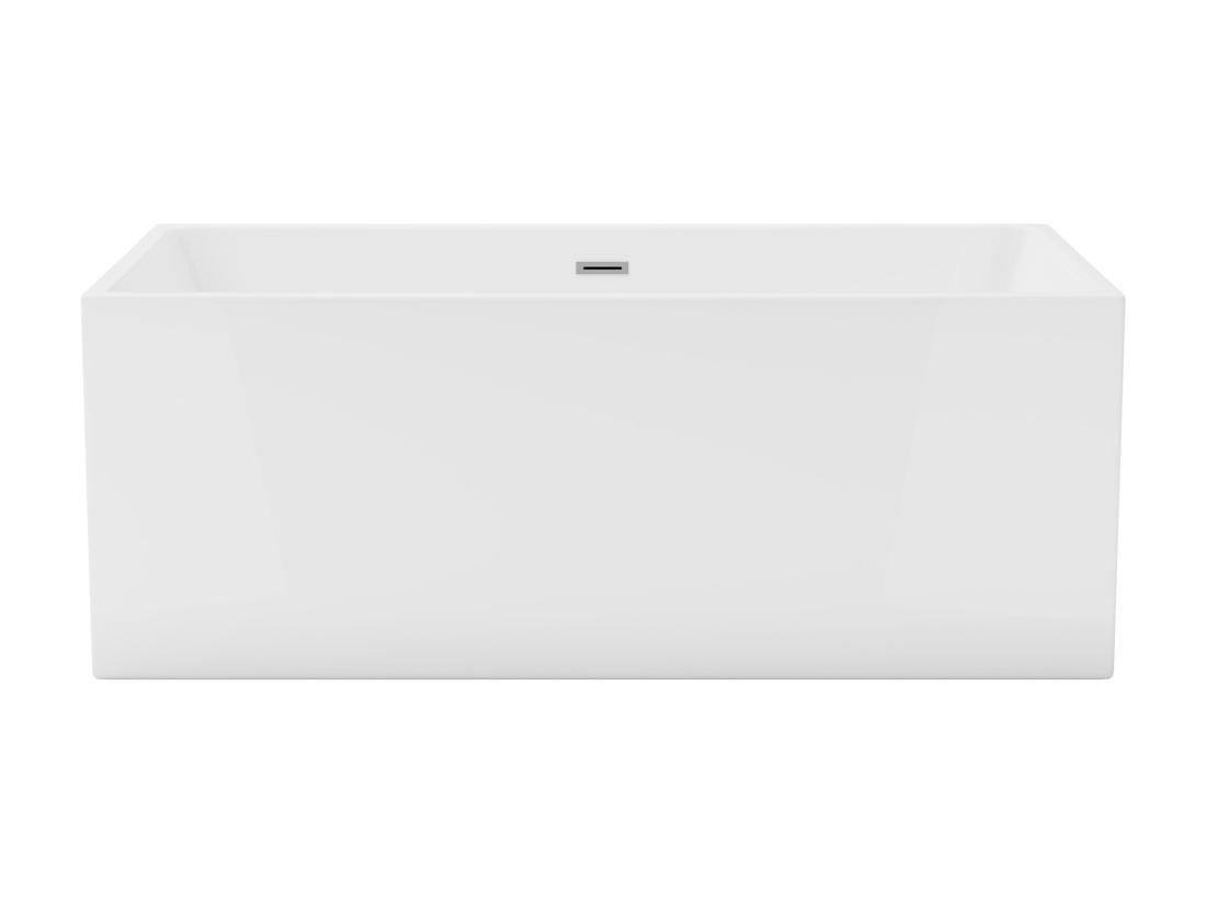 Vente Unique Baignoire Semi-îlot Rectangulaire - 315 L - 170 X 80 X 58 Cm - Blanche - Acrylique - PIKAIA