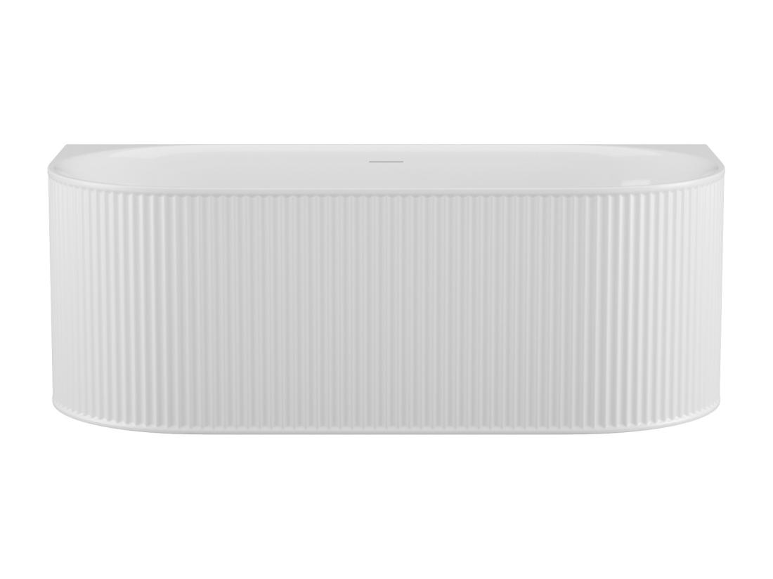 Vente Unique Baignoire Semi îlot Striée - 290L - 170 X 80 X 60 Cm - Blanc Mat - Acrylique - BARBORI