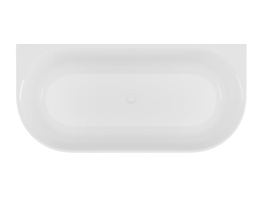 Vente Unique Baignoire Semi îlot Striée - 290L - 170 X 80 X 60 Cm - Blanc Mat - Acrylique - BARBORI