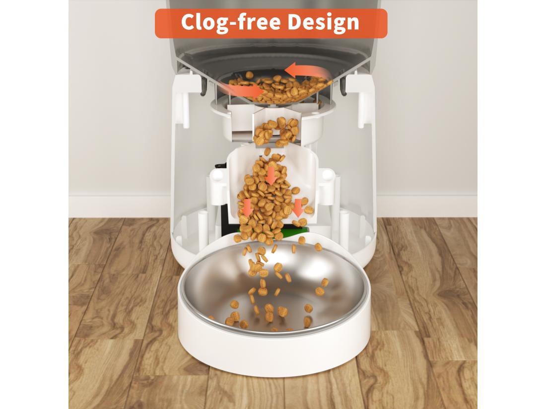 Vente Unique Balimo 4L Distributeur Croquettes Chat Automatique Bol En Acier Inoxydable Pour Animaux Domestiques Distributeur De Nourriture SèChe Pour Chats（B