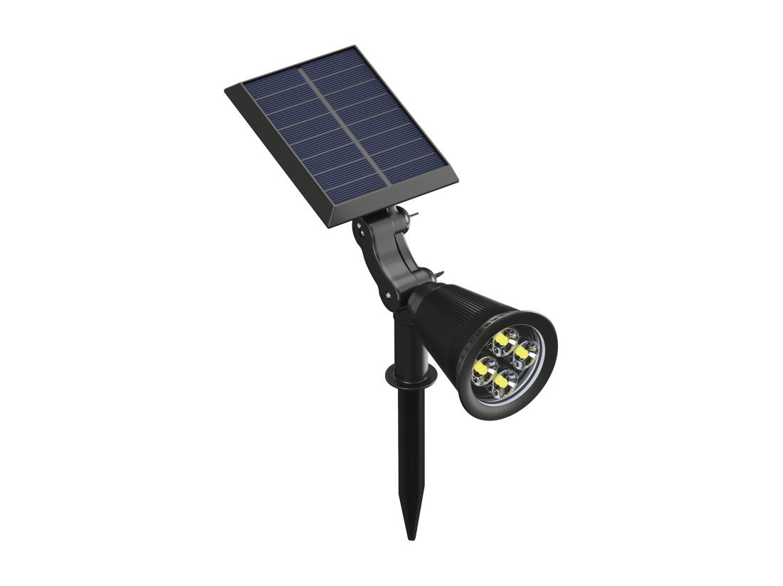 Vente Unique Balise Ou Applique Solaire Orientable - 300 Lumens - Noir - SLATINE