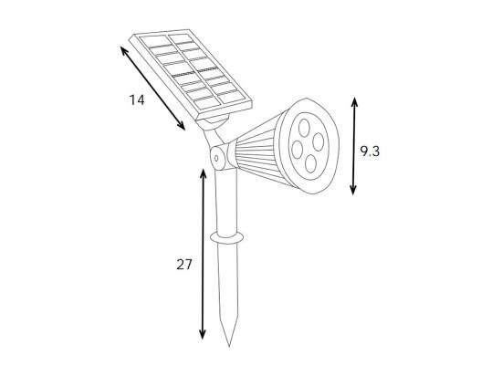 Vente Unique Balise Ou Applique Solaire Orientable - 300 Lumens - Noir - SLATINE