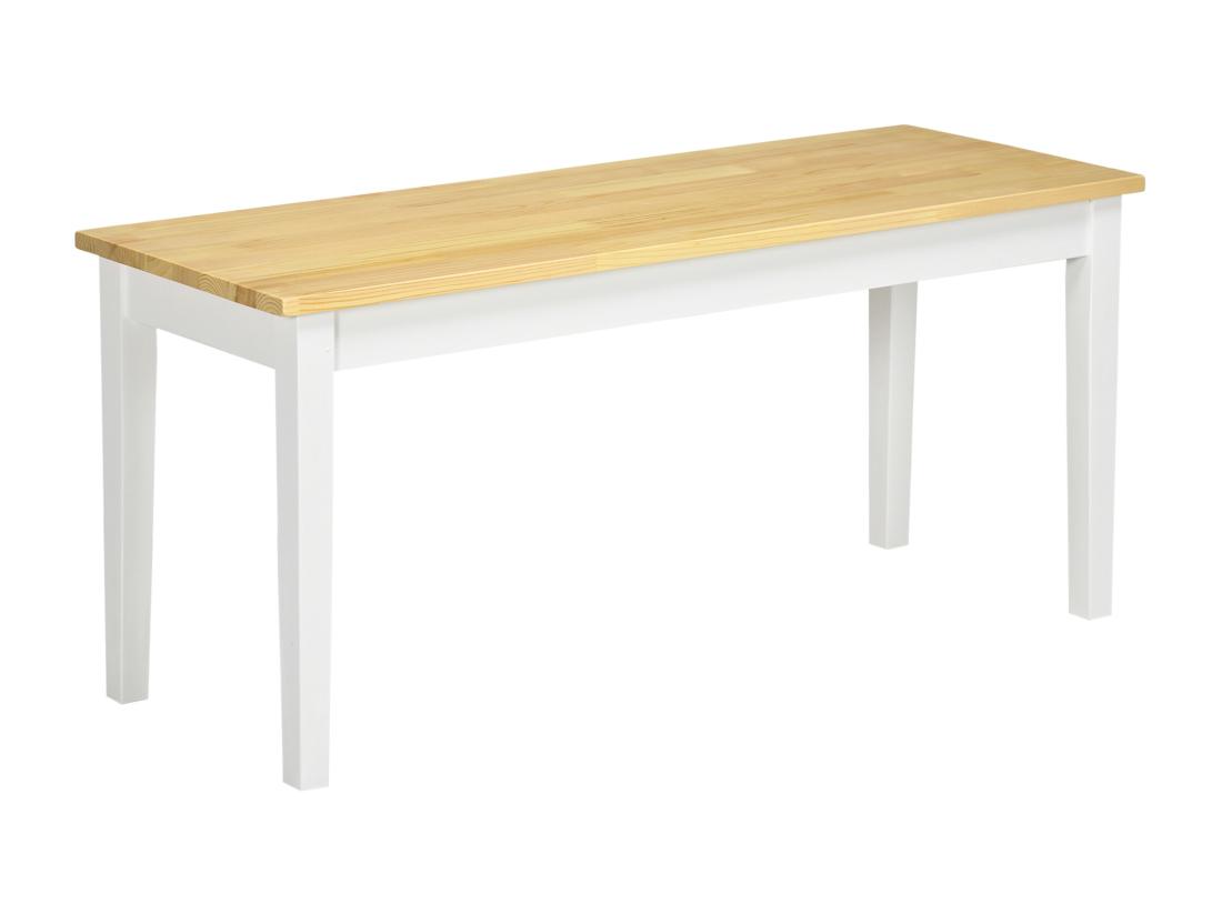 Vente Unique Banc 2 Personnes Dim. 102L X 36l X 45H Cm Bois De Pin Blanc