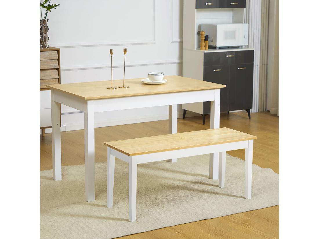vente unique Banc 2 personnes dim. 102L x 36l x 45H cm bois de pin blanc
