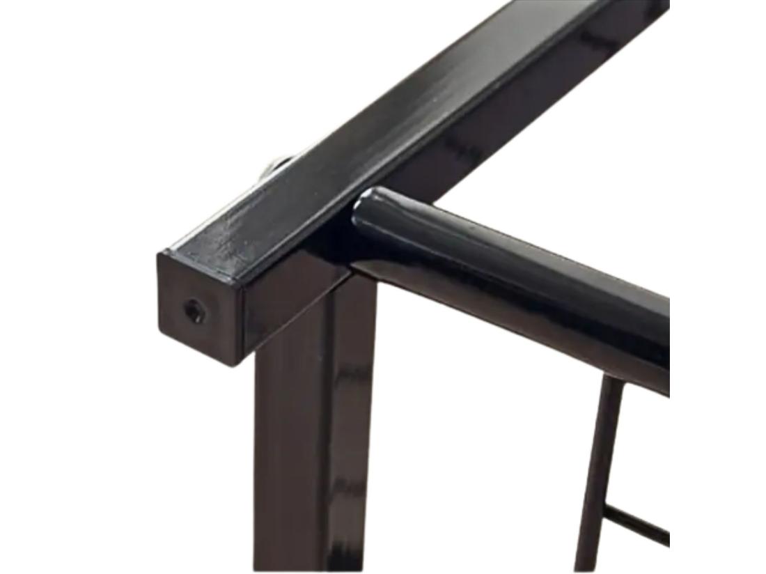 Vente Unique Banc à Chaussures Style Industriel 2 Etagères Erme Noir/Marron 63x30x43cm O91