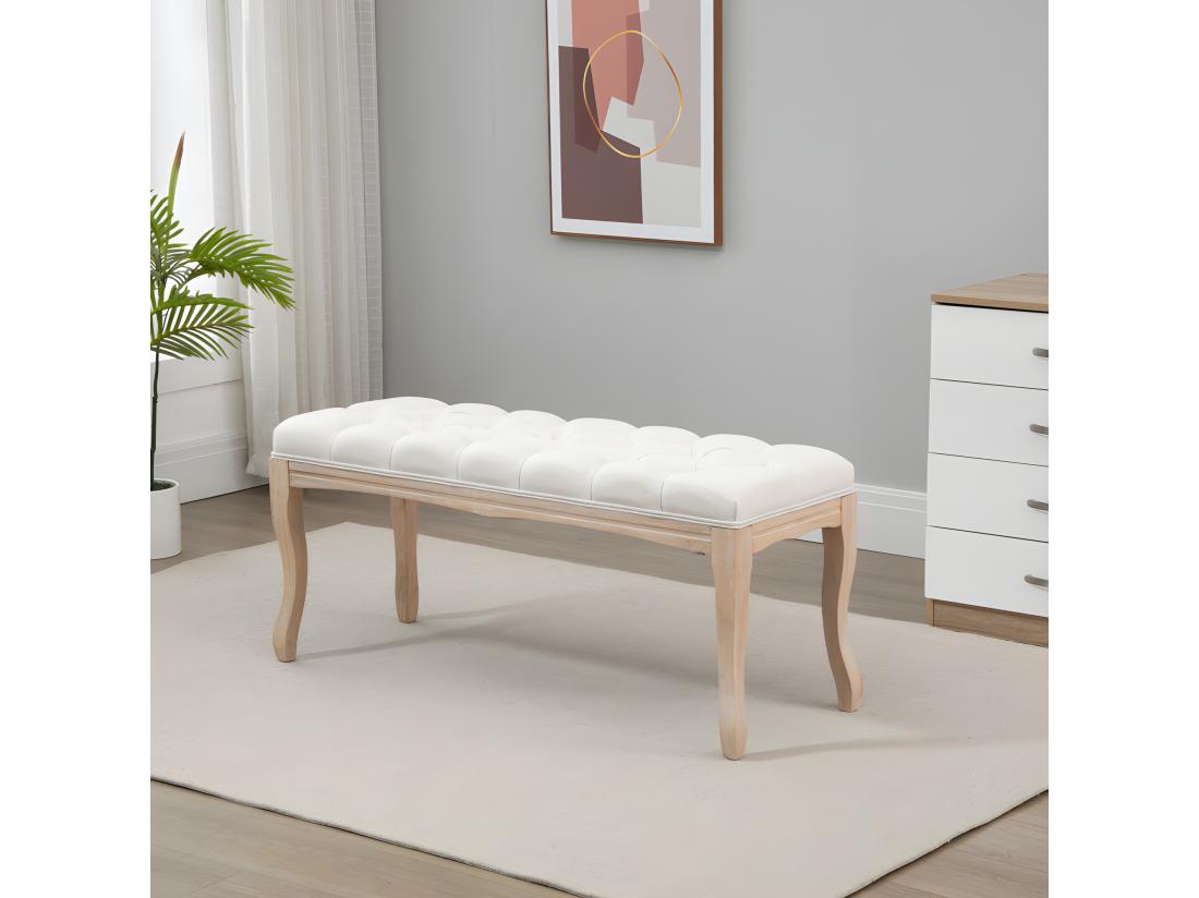 Vente Unique Banc Banquette Capitonnée HOBART Beige