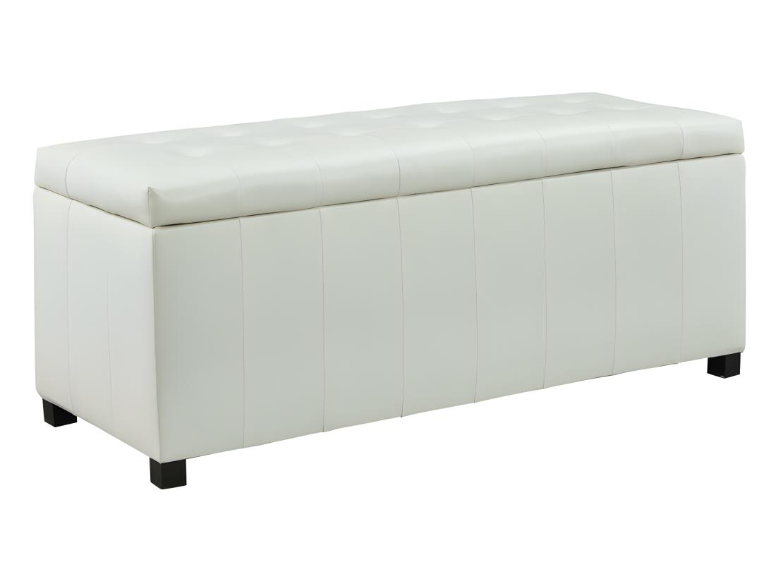 Vente Unique Banc Coffre De Rangement CONCIERTO En Simili - Blanc
