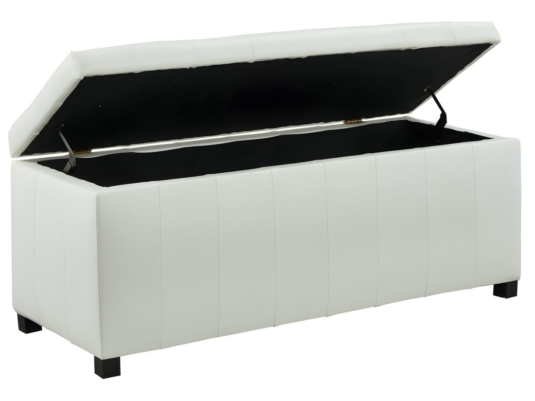 Vente Unique Banc Coffre De Rangement CONCIERTO En Simili - Blanc