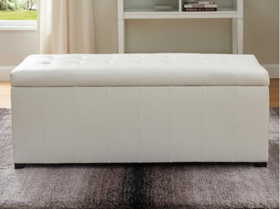Vente Unique Banc Coffre De Rangement CONCIERTO En Simili - Blanc