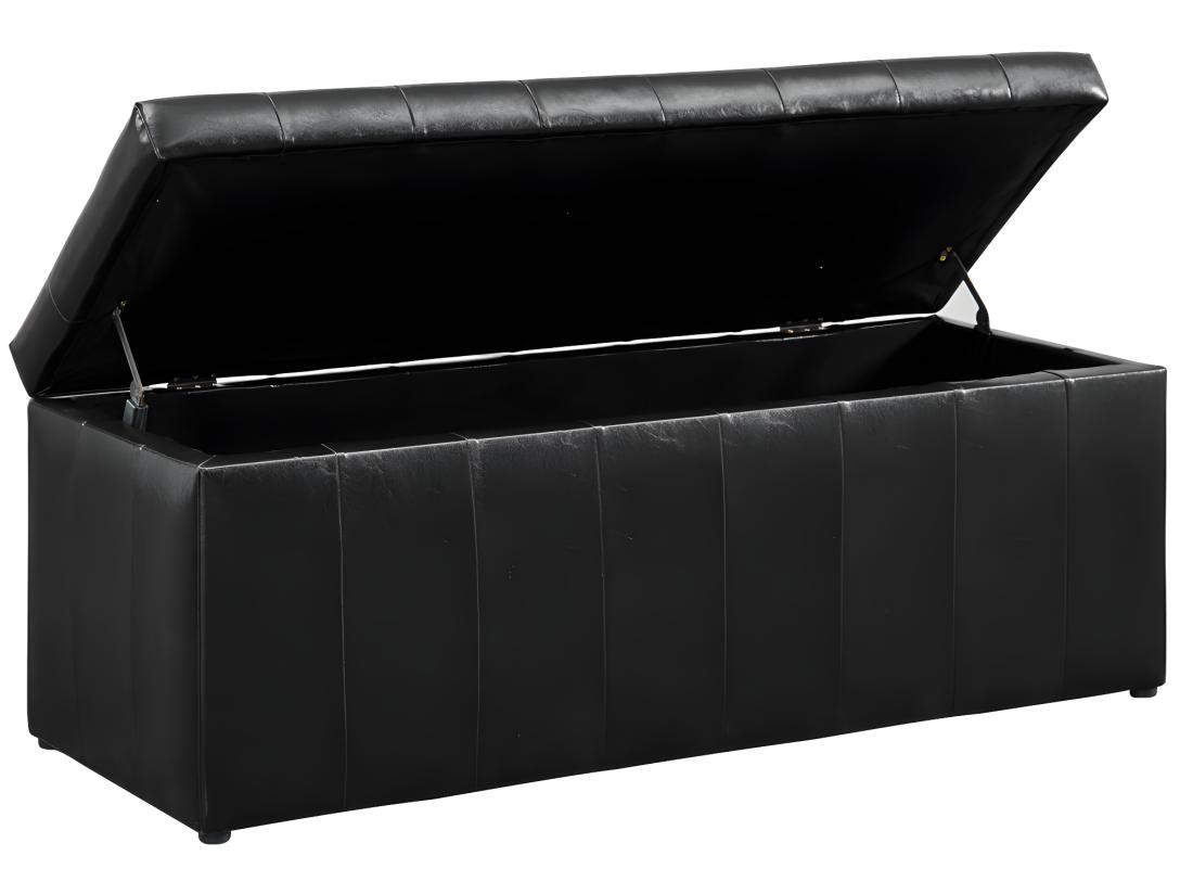 Vente Unique Banc Coffre De Rangement CONCIERTO En Simili - Noir