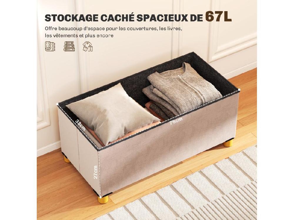 Vente Unique Banc Coffre Style Chesterfield Effet Capitonné Dim. 76L X 38l X 38H Cm Piètement Bois Velours Vieux Rose