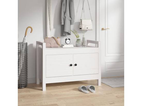 vente unique Banc d'entrée Blanc 80x40x60 cm Bois de pin massif
